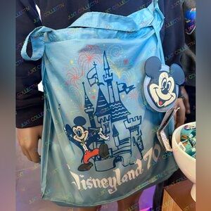 Disneyland 70th Anniversary Mickey Mouse Packable Reusable Tote Bag